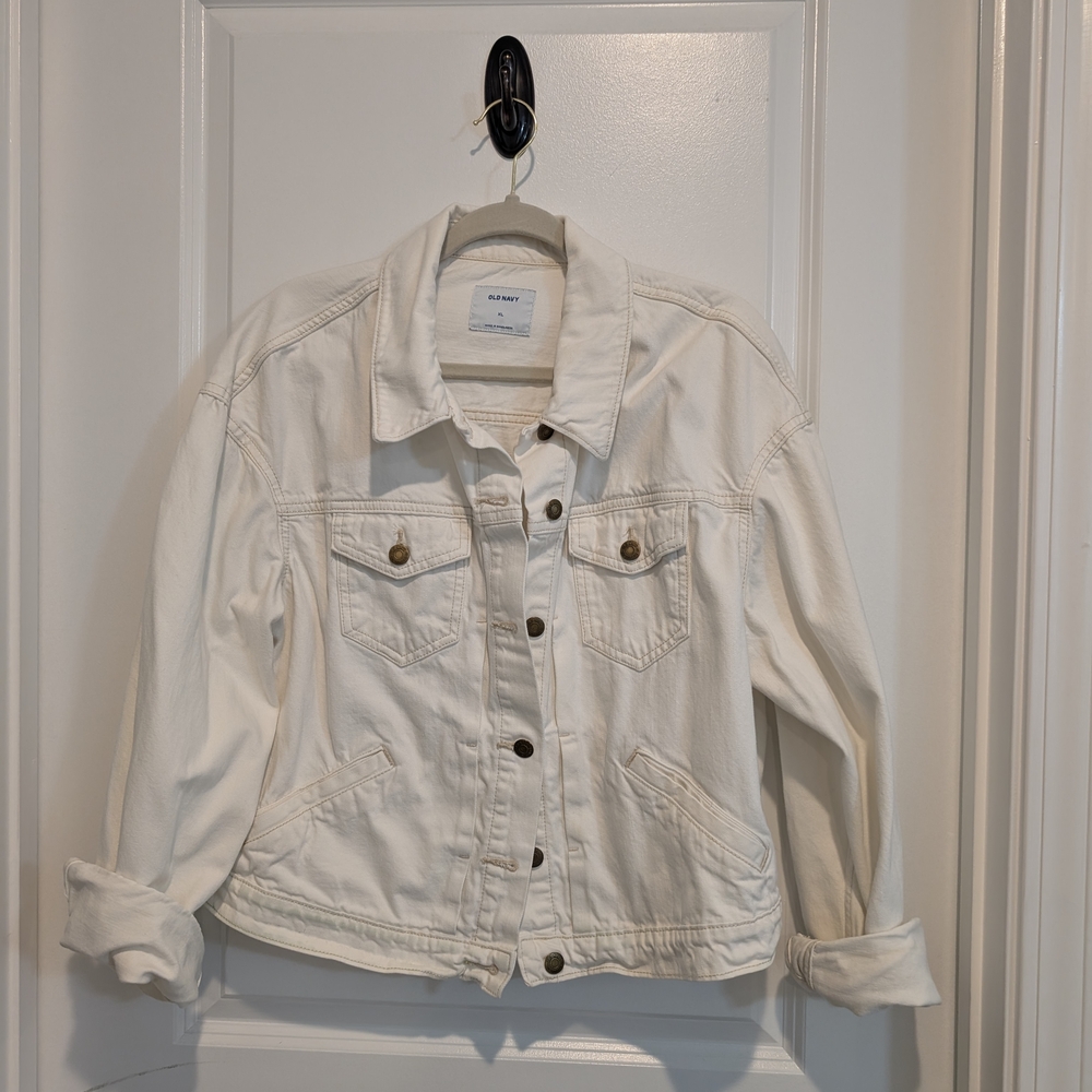 Old Navy Cream Women's Denim Jacket